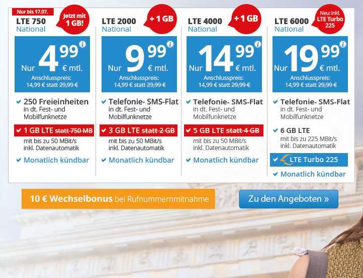 Billige Handytarife - Handyverträge inkl. LTE Billige Handytarife